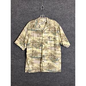 Colo Wear America Mens Hawaiian Shirt Size XL Beach Scene Short Sleeve Cotton